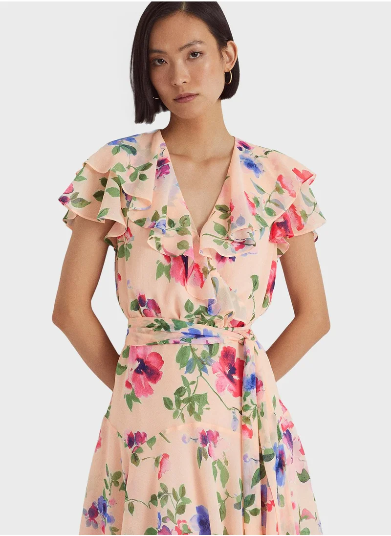 Lauren Ralph Lauren Ruffle Tie Detail Dress