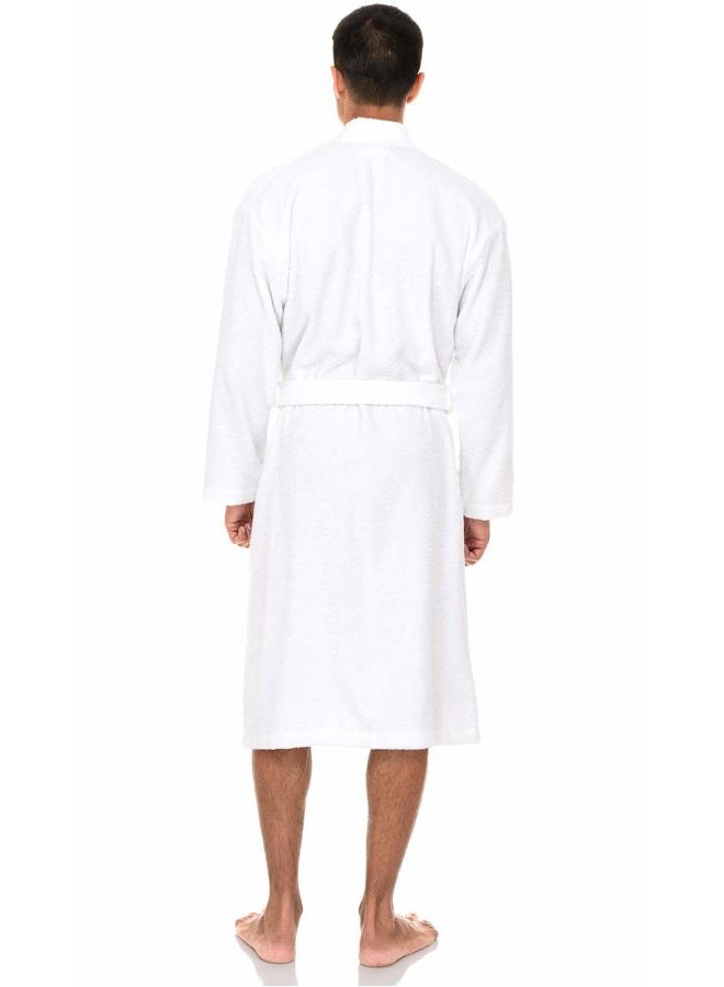 TowelSelections Mens Robe Cotton Terry Cloth Bathrobe Soft Towel Bath Robe for Men XS to 3X, White, XL-XXL - Image 2