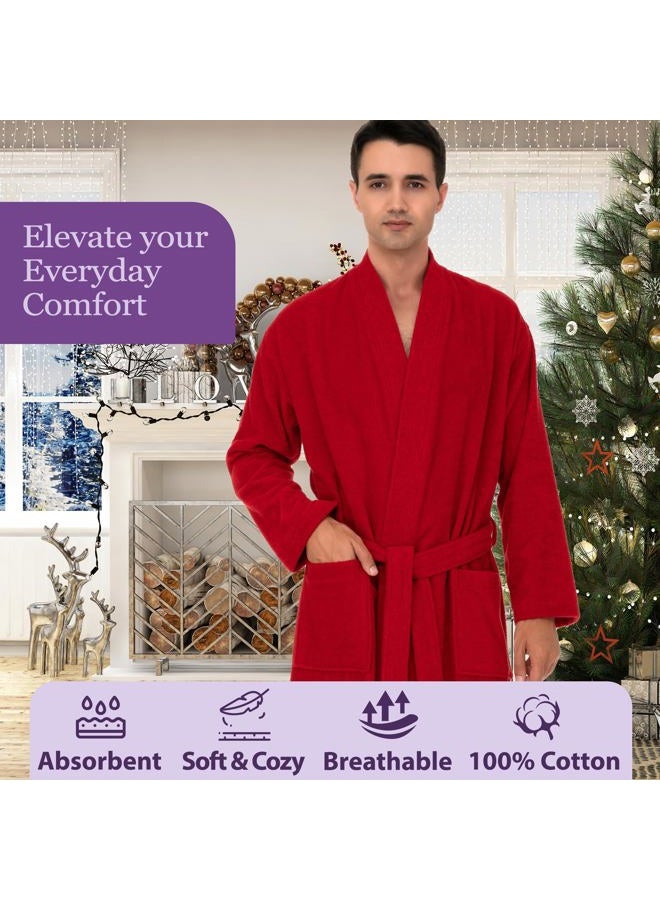 TowelSelections Mens Robe Cotton Terry Cloth Bathrobe Soft Towel Bath Robe for Men XS to 3X, White, XL-XXL - Image 5