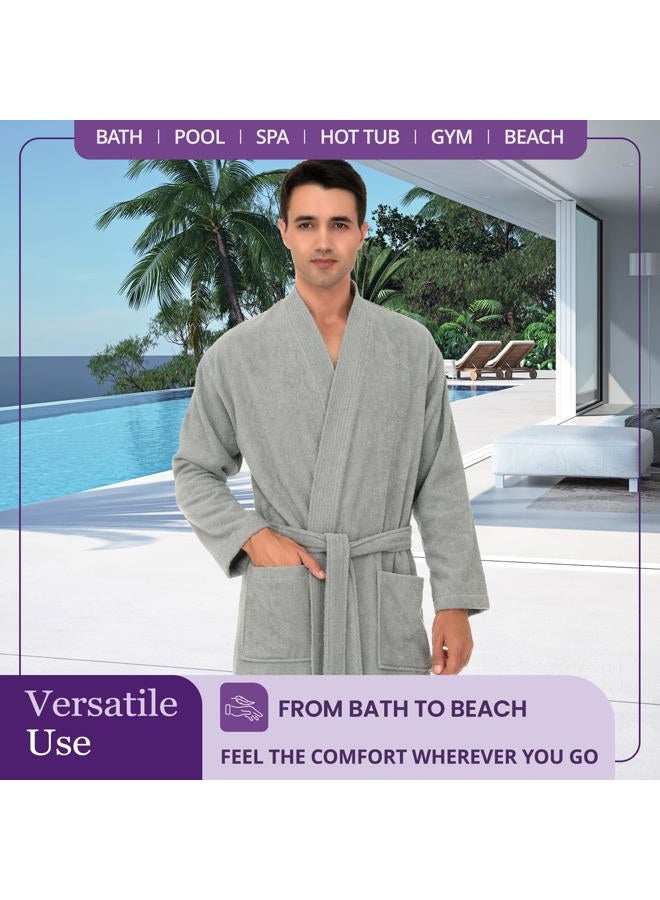 TowelSelections Mens Robe Cotton Terry Cloth Bathrobe Soft Towel Bath Robe for Men XS to 3X, White, XL-XXL - Image 4