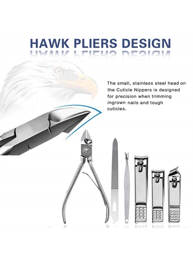 KV.YSHQLNE Manicure Set Pedicure Kit Professional 19 Pcs Nail Clipper for Men & Women Stainless Steel Sharp Cutter Grooming Nose Hair Scissors…Black Fingernails & Toenails with Portable Case (Wine red_19 pieces) - Image 3