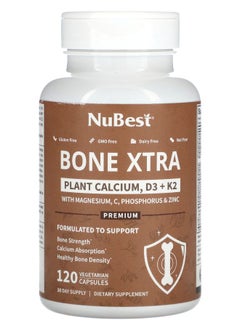 NuBest Bone Xtra Plant Calcium D3 + K2 120 Vegetarian Capsules 