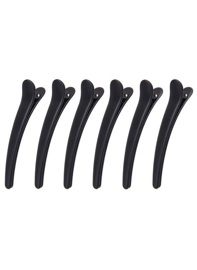 Teensery 12 Pcs Matt Black Styling Hair Clips Plastic Duckbill Clips Professional Hair Clamp For Salon Hair Styling Sectioning (Medium)  - Image 1