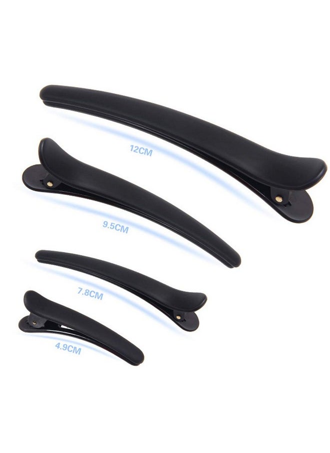 Teensery 12 Pcs Matt Black Styling Hair Clips Plastic Duckbill Clips Professional Hair Clamp For Salon Hair Styling Sectioning (Medium)  - Image 3