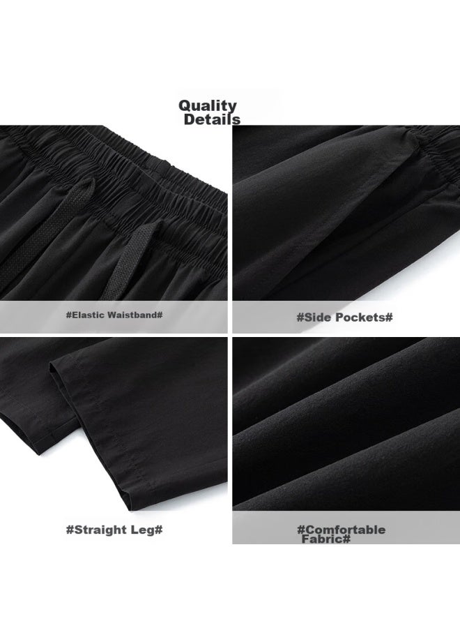 Warrior Sports Pants For Men, Summer Ice Silk Quick-dry Casual Pants, Loose Straight-leg Wide-leg Trousers, Men's Athletic Pants - Image 4