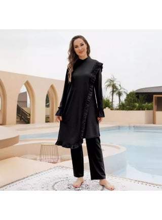 Outdoor Loose Surfing Diving Swimsuit Three-Piece Set Full-Surrounded Sun Protection Split Conservative Swimsuit Chest Pad-Color:Black- - pzsku/Z73BD6A49FC31346DA4BFZ/45/1747204184/7e67b891-b504-43ba-abb0-c3fe4779f9e6