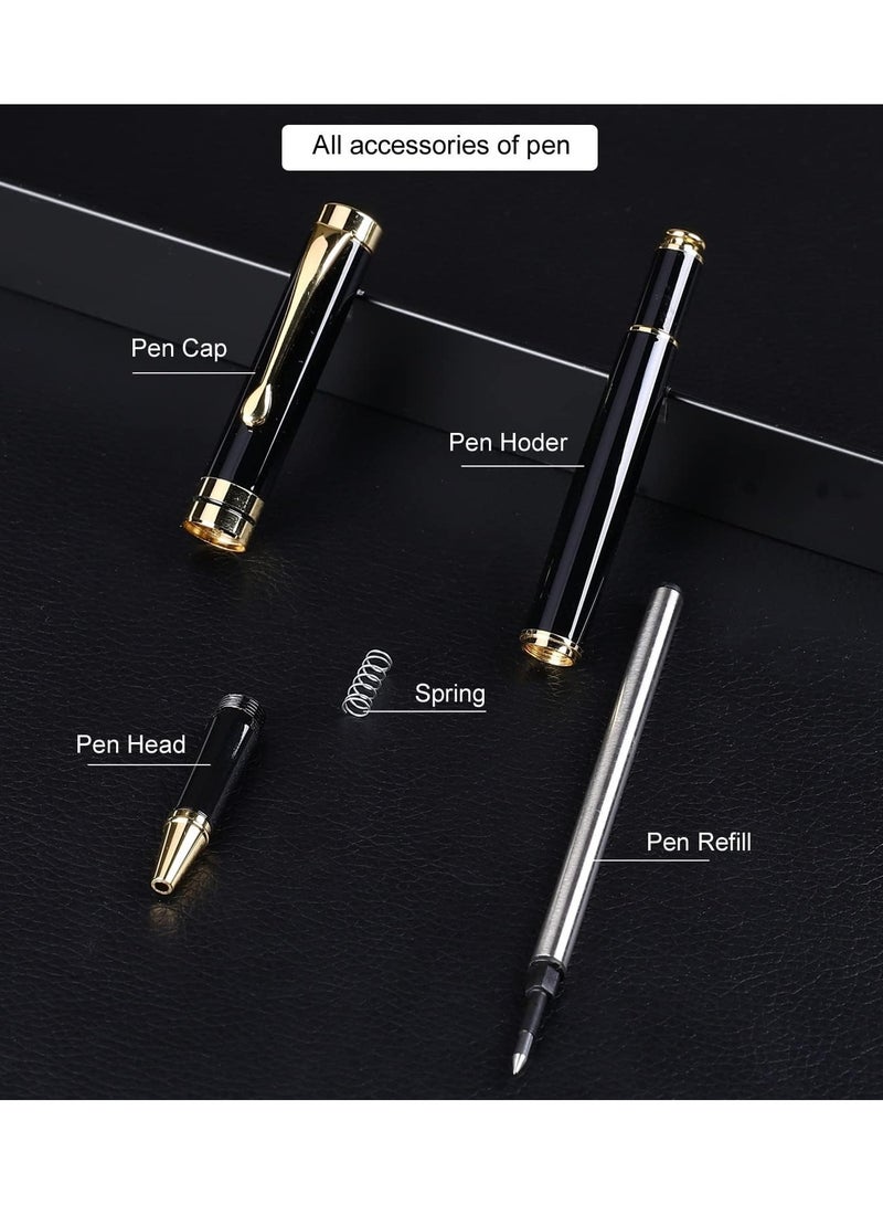 Luxury Black Ballpoint Pen – 0.5mm Smooth Writing Metal Pen with Gold Trim for Office, Business, and Daily Use - Image 2