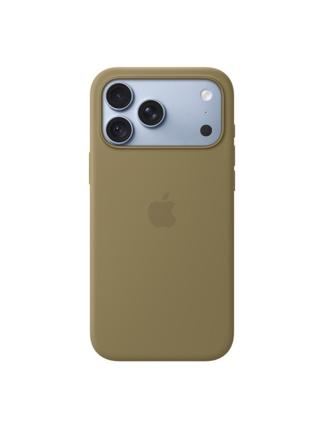 ابل  iPhone 18 Pro Max Silicone Case with MagSafe - Olive - Image 3