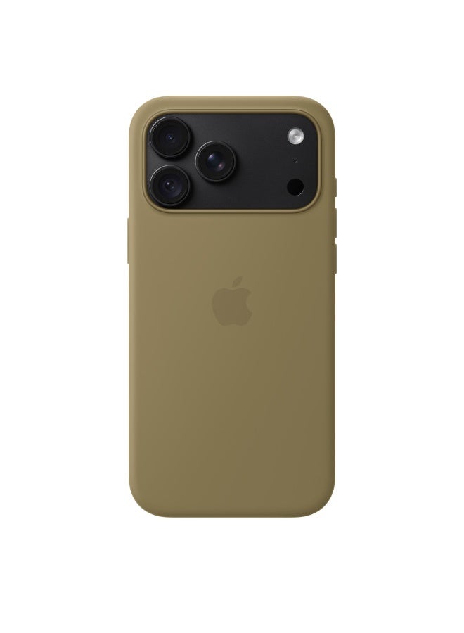 ابل  iPhone 18 Pro Max Silicone Case with MagSafe - Olive - Image 4