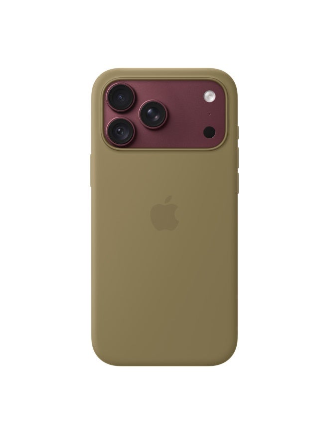ابل  iPhone 18 Pro Max Silicone Case with MagSafe - Olive - Image 2