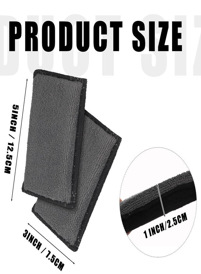 Mudder مادر 8 قطع إسفنجة تنظيف داخلية للسيارة 5'' x 3'' وسادة تطبيق شمع السيارة للألياف إسفنجات تنظيف منزلية لتنظيف مقاعد السيارة الجلدية والأرائك (رمادي أسود) - Image 2