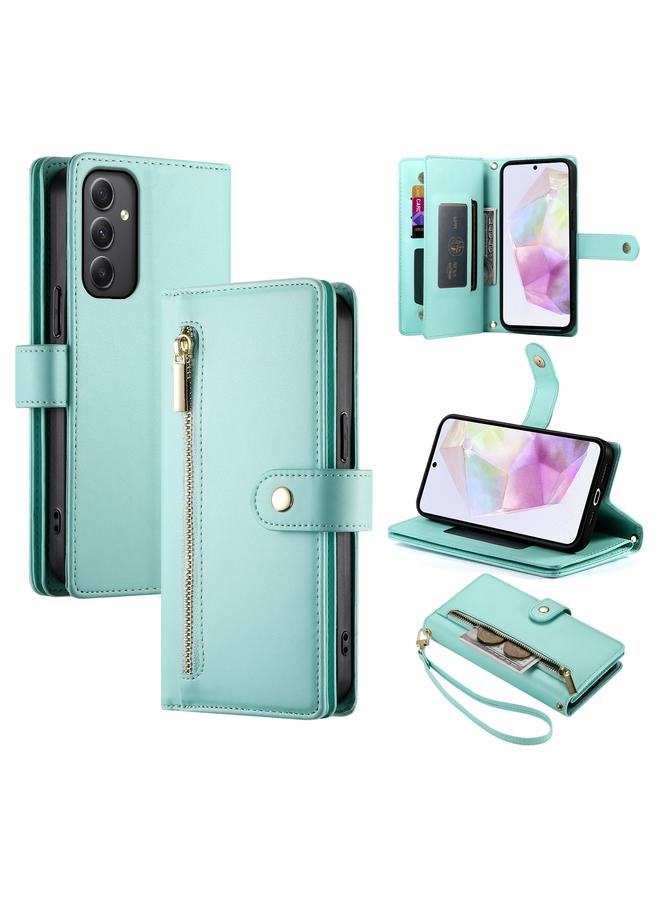 S-TOP Case For Samsung Galaxy A35 Nine Card-slot Zipper Wallet Bag Leather Phone Case - Image 1