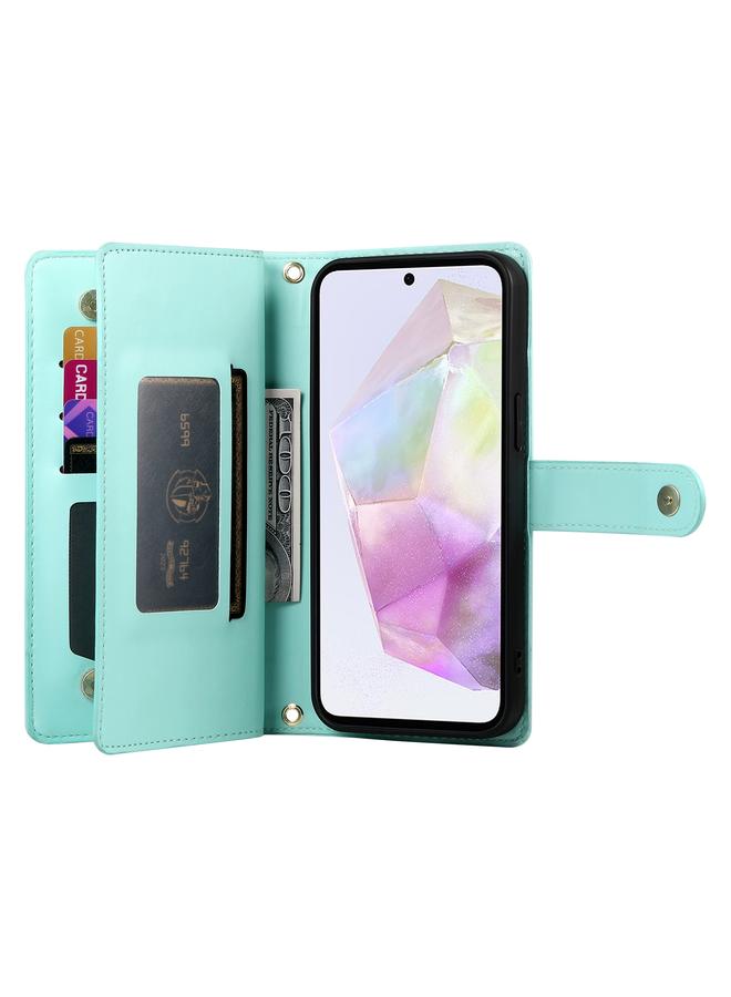S-TOP Case For Samsung Galaxy A35 Nine Card-slot Zipper Wallet Bag Leather Phone Case - Image 3
