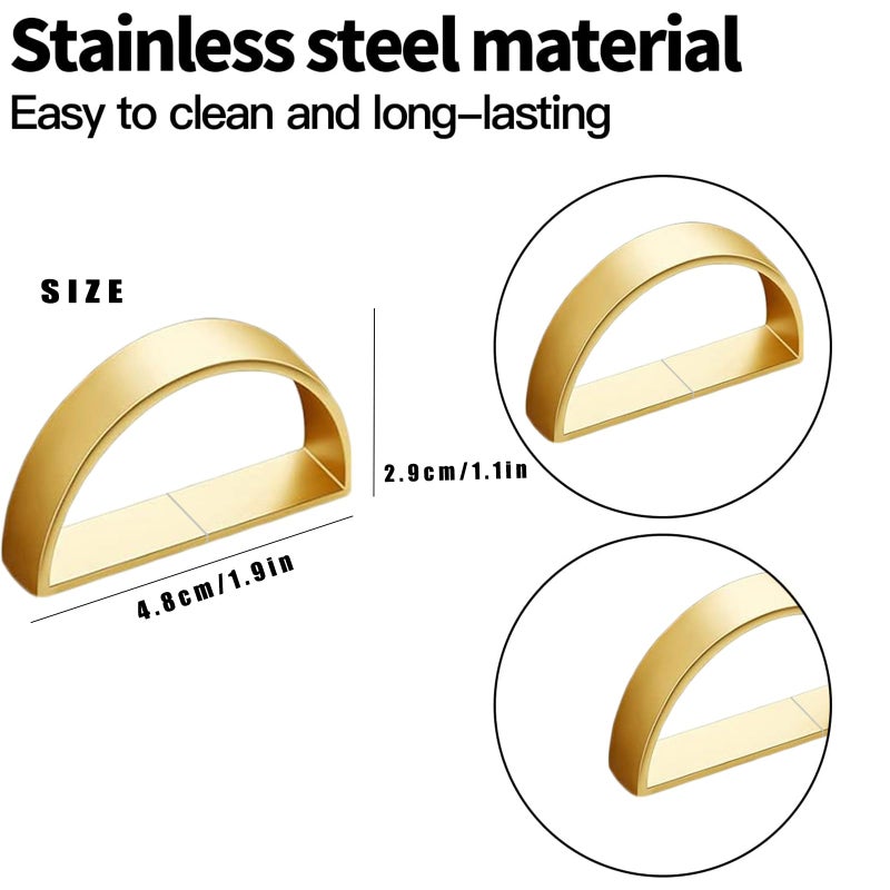 CYRYLC 10 Pcs Gold Napkin Rings - Metal Napkin Ring(Semicircle) Stainless Steel Napkin Rings for Table Settings Wedding Christmas Party Dinner Table - Image 2