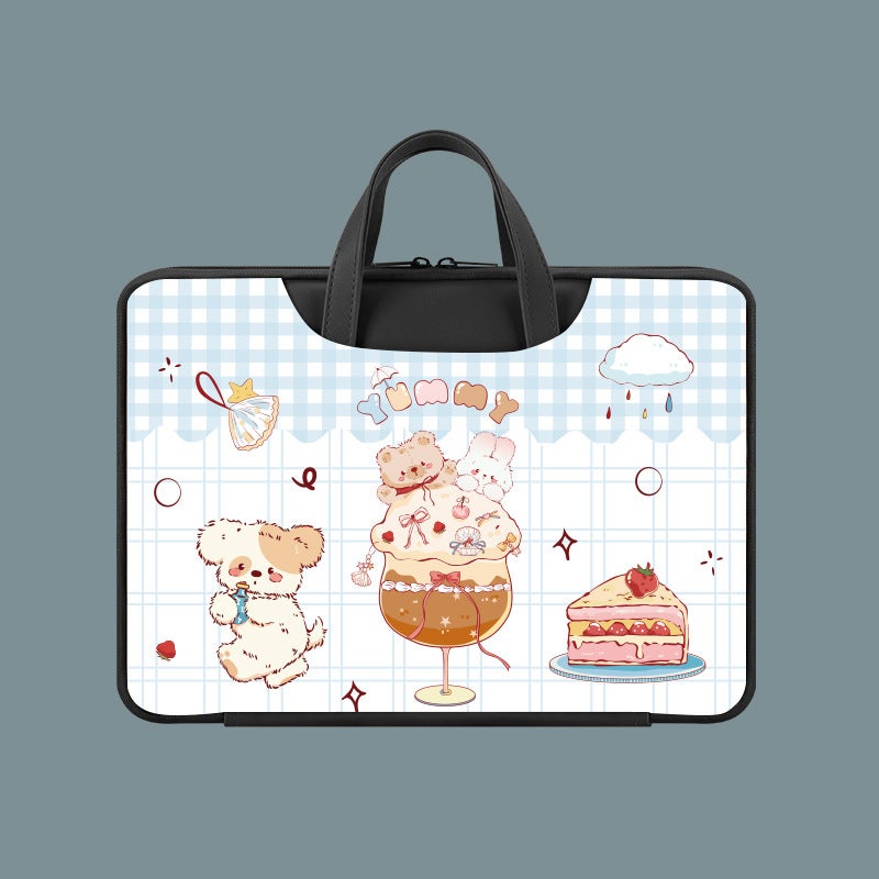 Waterproof Laptop Sleeve for 13-16 Inch Notebook, Shockproof Computer Bag with Luggage Strap, Cute Cartoon Carrying Case for Travel/School/Office, Fits MacBook/Dell/HP - Image 1