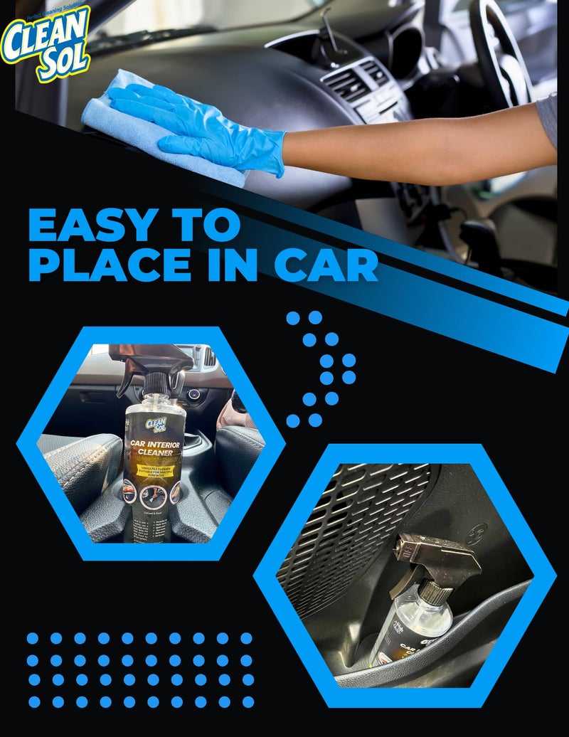 Cleansol Car Interior Cleaner & Protectant Spray – 400 ml | Cleans & Shines Dashboard, Seats, Door Panels & Roof | Fresh Lemon Fragrance - Image 5