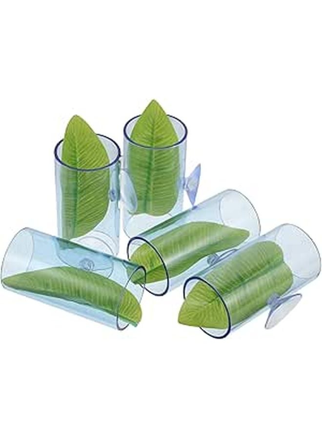 5Pcs Acrylic Betta Fish Tube Tunnel Hideout Leaf Pad Hammock Aquarium Decor - Image 1
