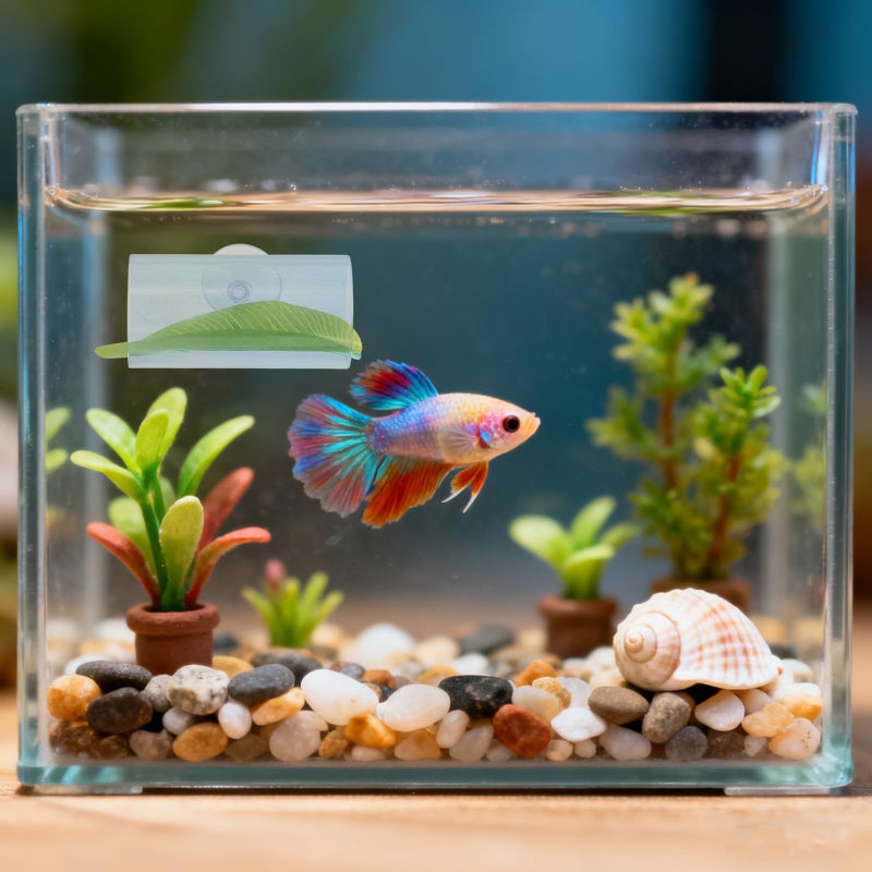 5Pcs Acrylic Betta Fish Tube Tunnel Hideout Leaf Pad Hammock Aquarium Decor - Image 5