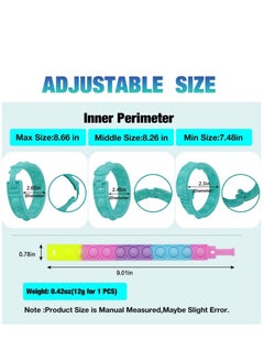 Womdee 12PCS Push Pop Fidget Toys Bracelet Kids womdee Durable and Adjustable Kids Wristband Toy, Bubble Sensory Silicone Toy Decompression Finger Press Party Gift Autism Gift  - Image 4