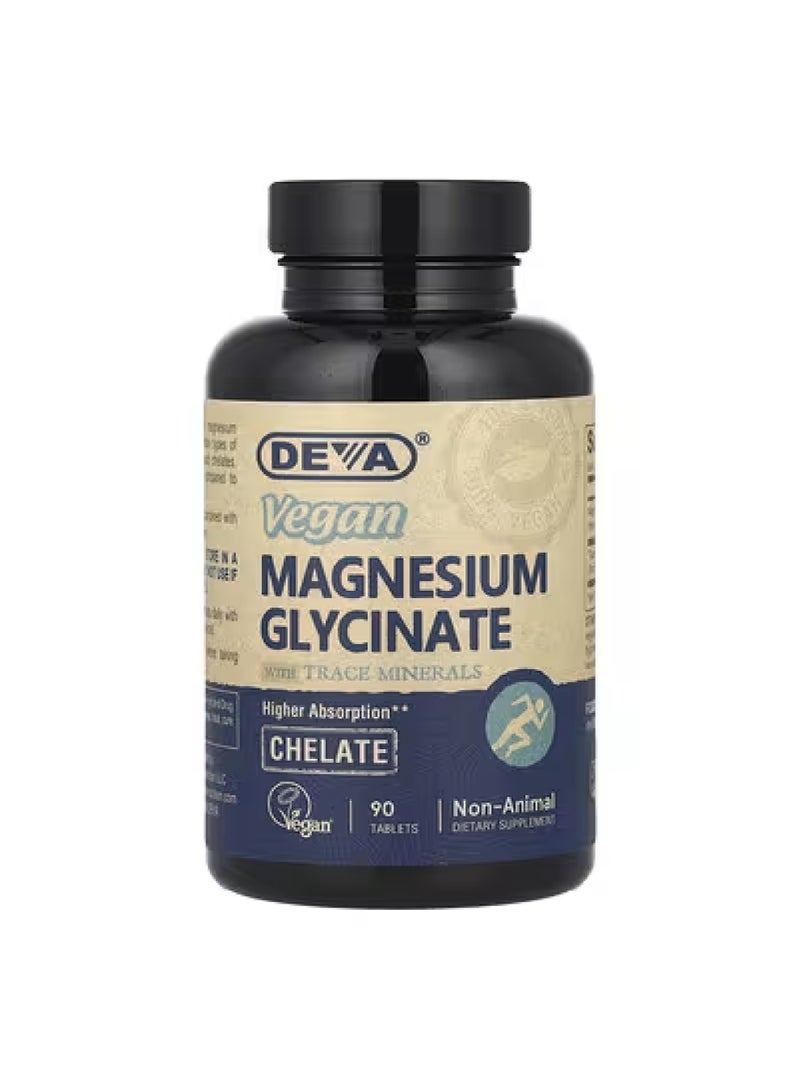 Deva Vegan Magnesium Glycinate With Trace Minerals, 90 Tablets
