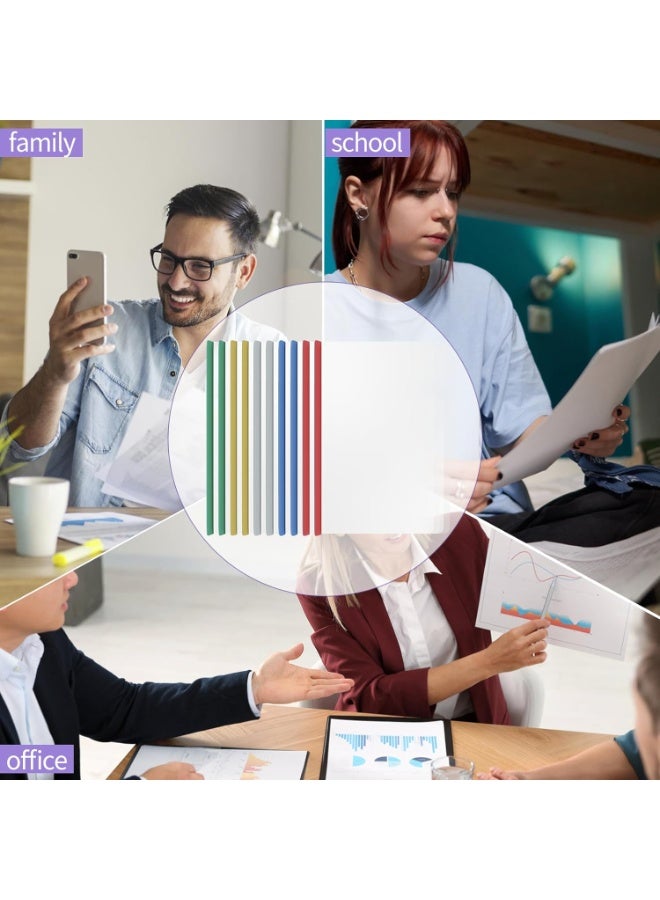 تشو داي مجموعة من 10 مجلدات تقارير مع غلاف شفاف وقضيب منزلق، أغلفة تقارير بحجم A4 وLetter، مجلد عرض تقديمي للأعمال المدرسية، يحمل 70 ورقة (لون عشوائي) - Image 5