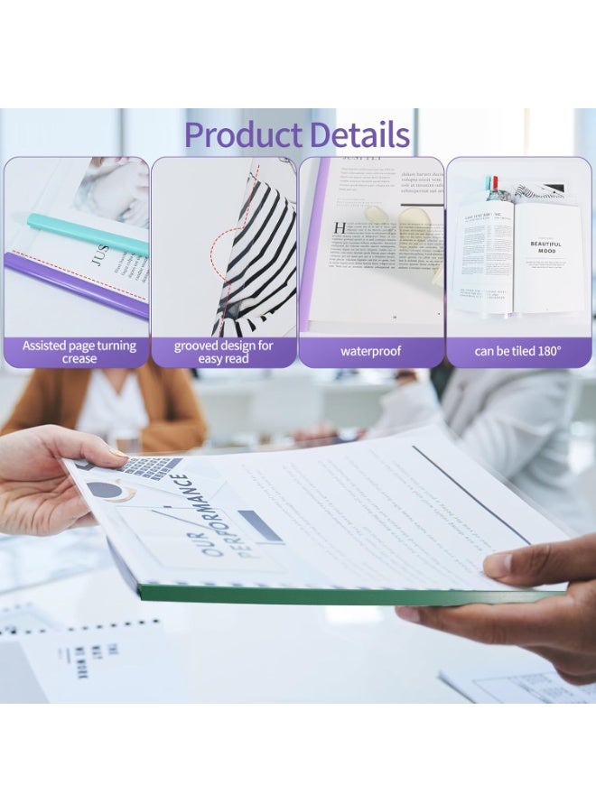 تشو داي مجموعة من 10 مجلدات تقارير مع غلاف شفاف وقضيب منزلق، أغلفة تقارير بحجم A4 وLetter، مجلد عرض تقديمي للأعمال المدرسية، يحمل 70 ورقة (لون عشوائي) - Image 3