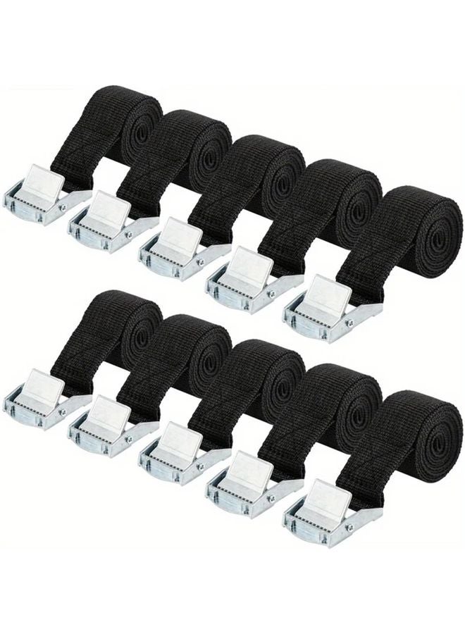 10pcs Quick Release Tie Down Straps 25mm X 39.37inch Adjustable Cargo Straps 551LB - Image 1