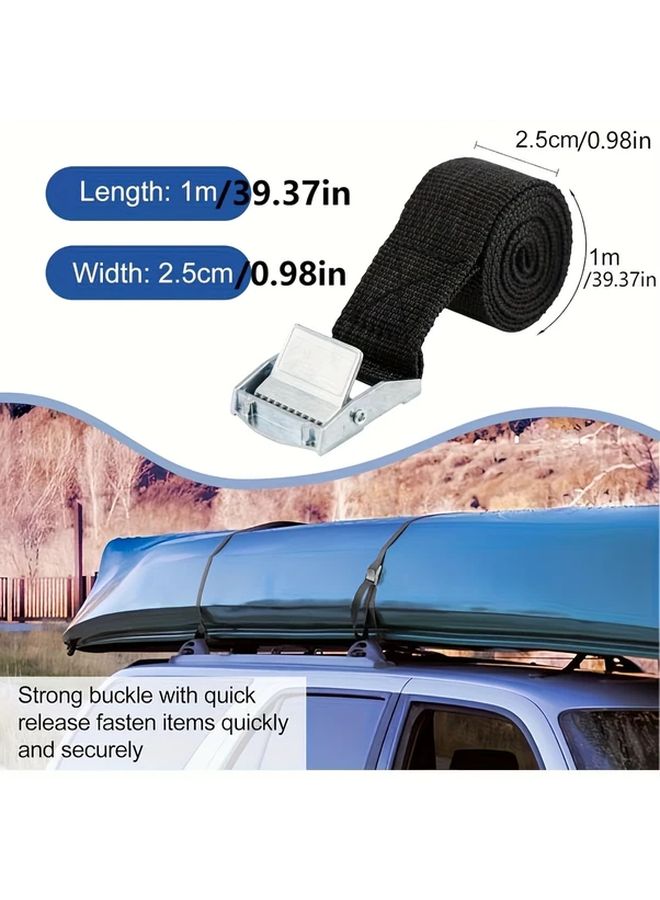 10pcs Quick Release Tie Down Straps 25mm X 39.37inch Adjustable Cargo Straps 551LB - Image 4