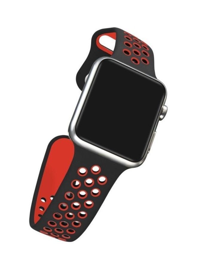 NIBEMINENT Replacement Watchband for Apple Watch Series 1/2/3/4/5/6/SE 44mm/42mm Black/Red - Image 4