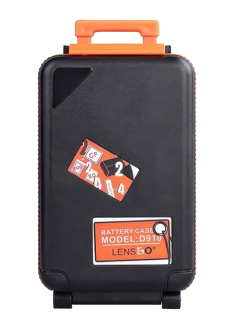 LENSGO LENSGO Camera Battery Memory Card Case D910, Memory Card Hard Protector Case Professional Water-Resistant Anti-Shock Camera Battery Storage Box for 2 Camera Batteries 4 SD Cards 2 XQD Cards or 2 CF Cards O  - Image 2