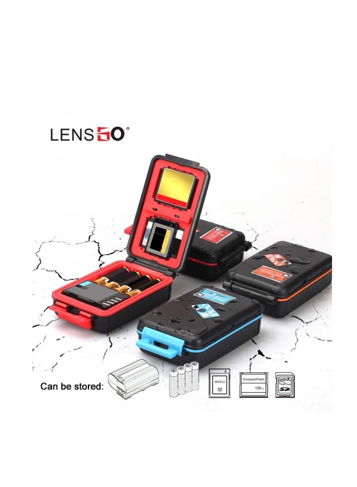 LENSGO LENSGO Camera Battery Memory Card Case D910, Memory Card Hard Protector Case Professional Water-Resistant Anti-Shock Camera Battery Storage Box for 2 Camera Batteries 4 SD Cards 2 XQD Cards or 2 CF Cards O  - Image 3