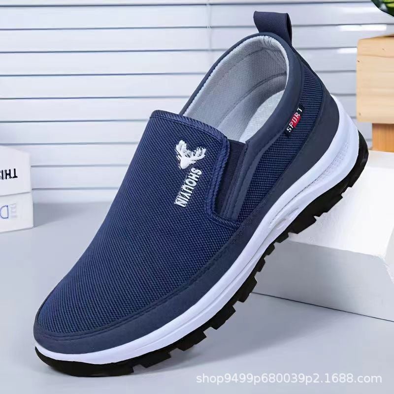 Mens Beijing Cloth Shoes Soft Sole Casual Gd-4【blue】