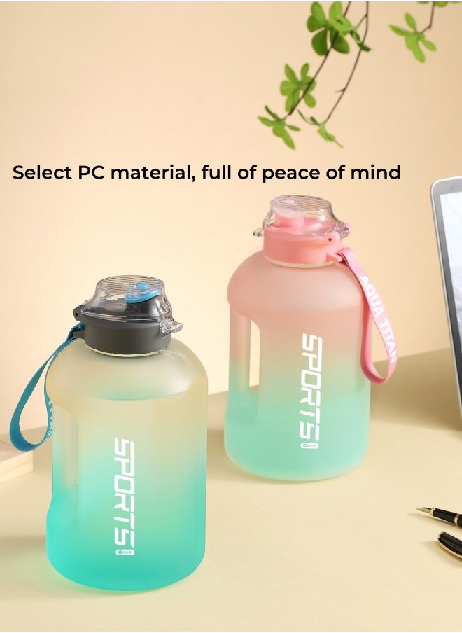 SPORT - Outdoor Sports Bottle Large Capacity Water Bottle With High Temperature Resistance Cleaning Cup brush + Anti-scalding Hand Pad + Lifting Rope - Orange Blue  1700ML 23*12*12CM - Image 1