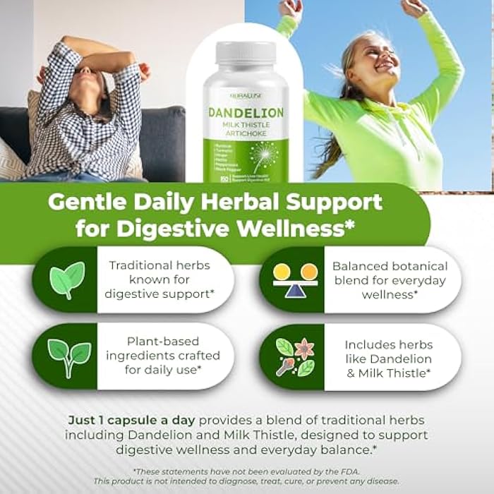NURAFUSE Dandelion Milk Thistle Artichoke Burdock Turmeric - Support Liver Health, Support Digestive Aid - Image 5
