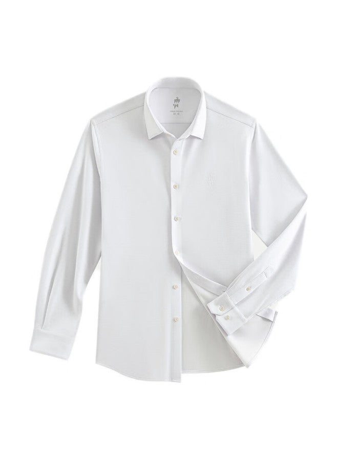 Ouding First-class High-stretch Shirt For Men, Pearl White, Wrinkle-free Long-sleeve Shirt, High-end Luxury Shirt, Pearl White, Size 42 - Image 2