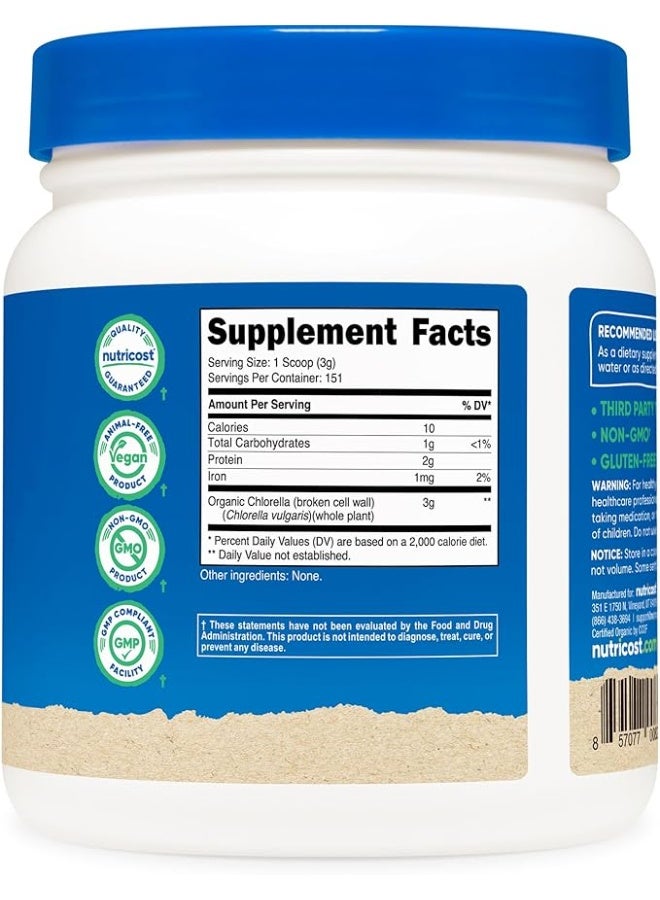 نوتريكوست، مسحوق كلوريلا عضوي، بدون نكهة، 16.2 أونصة (454 غرام) - Image 5