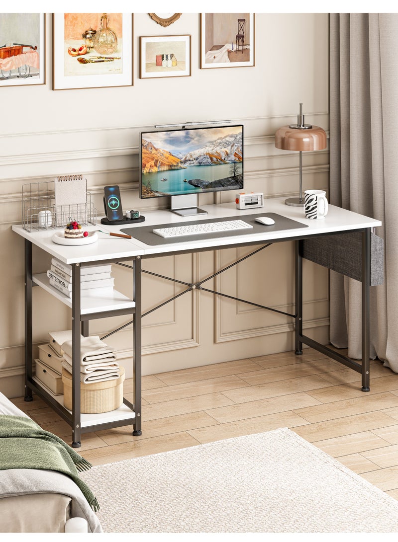 Lafulaifu Computer Desk  Office Desk With CPU Stand Writing Desk With Storage Bag Study Desk For Kids Bedroom PC Desk For Home Office  - Image 1