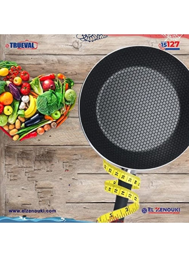 Troval Truval Teflon frying pan set, 4 pieces, 16-18-22-28, dark red - Image 2