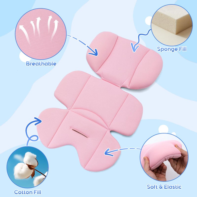 Kaseeous Infant Car Seat Insert, Ultra-Thick Carseat Head Support for Infant, Breathable Baby Car Seat Head & Body Support Compatible with Stroller, Universal Baby Car Seat Cushion with Filled Sponge - Image 5