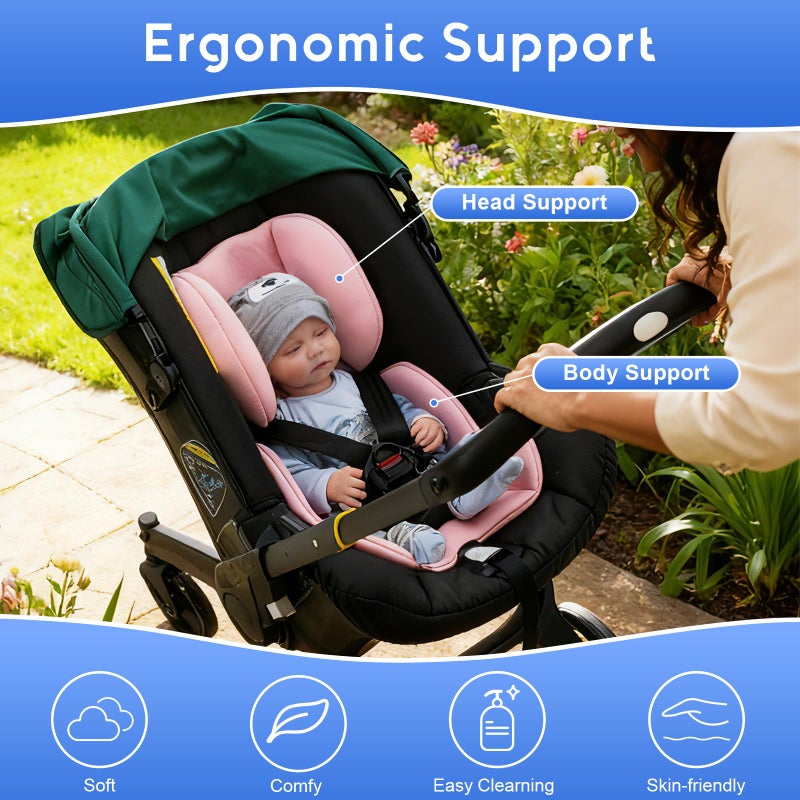 Kaseeous Infant Car Seat Insert, Ultra-Thick Carseat Head Support for Infant, Breathable Baby Car Seat Head & Body Support Compatible with Stroller, Universal Baby Car Seat Cushion with Filled Sponge - Image 3
