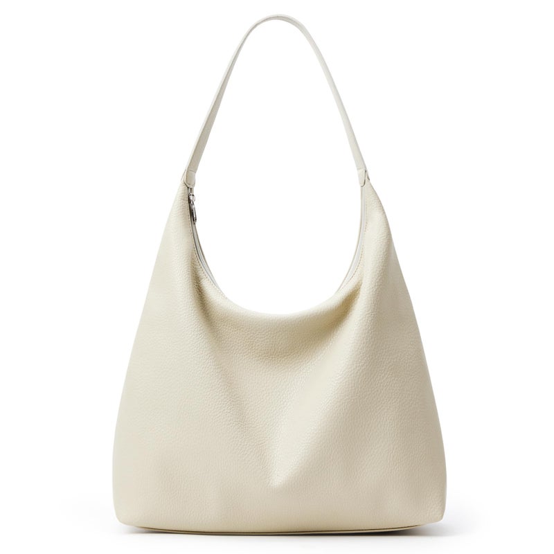 KALIDI Casual Tote Bag Vegan Leather Hobo Zipper Work Bag Weekender Shoulder for Women Shoulder Travel Purse (Grey Beige) - Image 1