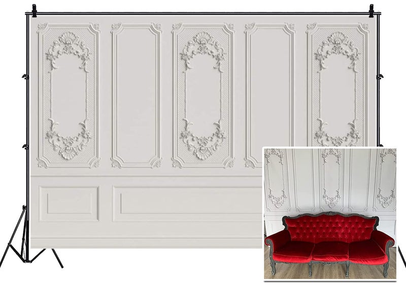 Leyiyi 12x8ft Vintage Room Inside Backdrop European Frame Modern House French Castle Cementery Wall Retro Style Photo Background Cowboy Kids Birthday Portrait Studio Prop Vinyl Wallpaper