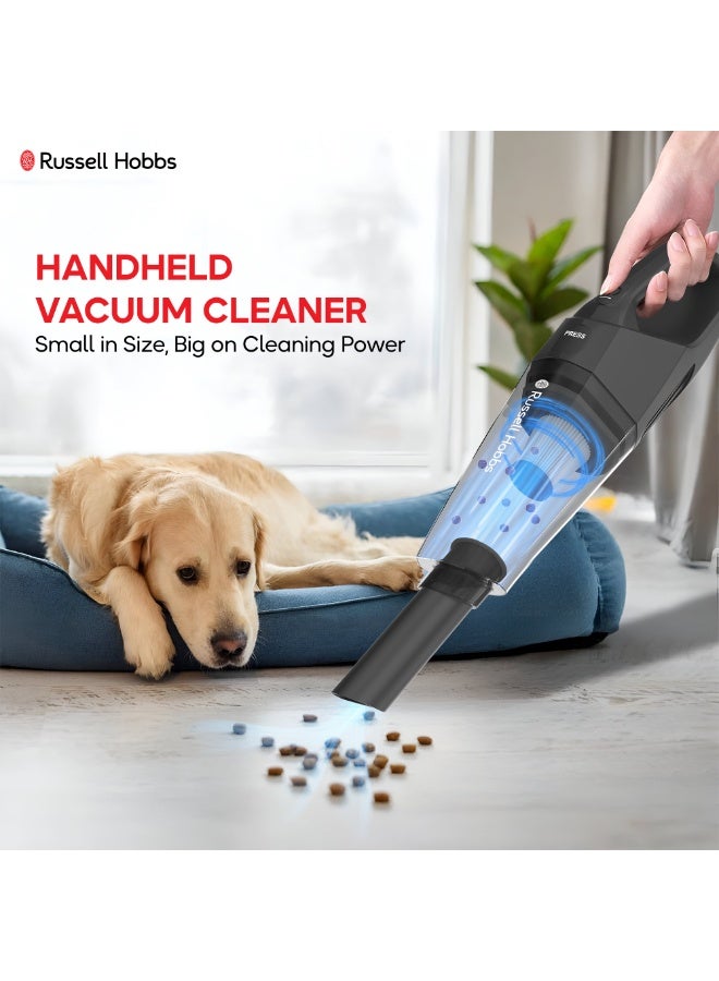 Russell Hobbs Cordless Hand Vacuum with Rechargeable Battery (2000mAh), Ideal for Home & Car, Easy Storage Type-C Charging & 4-piece Accessories Kit 400 ml 70 W V01 black - Image 2