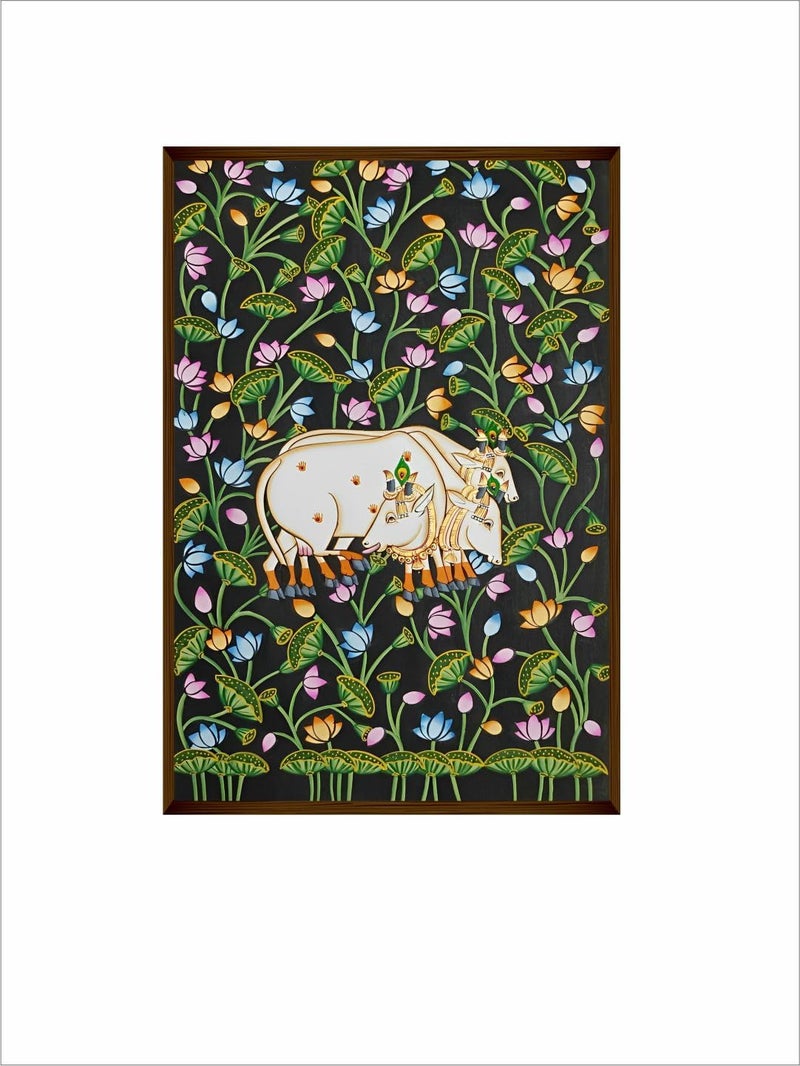 Artsense لوحة قماشية ملونة متعددة الألوان من آرتسينس بإطار فاخر حب البقر فن جدار جميل لغرفة المعيشة وغرفة النوم والمكتب كبيرة 20x30 بوصة 508x762 سم - Image 4