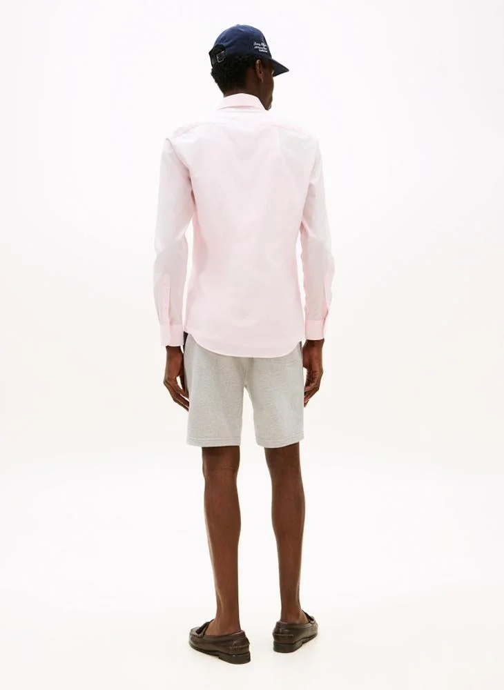 TOMMY HILFIGER Slim Fit Flag Embroidery Poplin Shirt