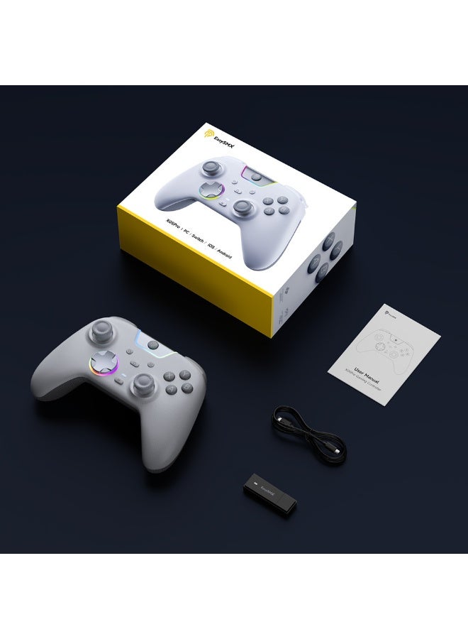 general Professional Gamepad EasySMX X05Pro Wireless Game Controller for PC/Switch/Steam/iOS/Android/Android TV BOX with Dual-Mode Impulse Triggers, Hall Joysticks, Ergonomic Skin-Like Grip, Quiet-Touch Low-Noise Buttons, 1000Hz Polling, 2 Programmable Buttons, RGB, 1000mAh Battery - Image 4