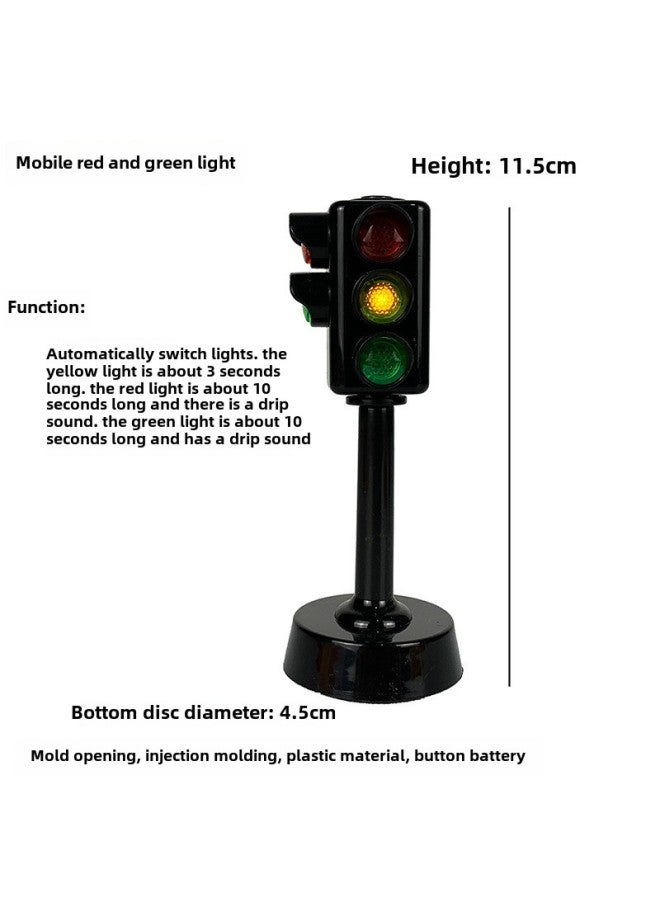 Loquat Speed Bump Traffic Light Parking Garage Road Cone Car Model Toy Scene Ornaments Signs License Plate Underground-Color:Mobile Red And Green Light - Image 1