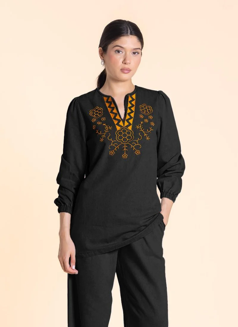 شايبس EMBROIDERED SOFT TOP DENIM SET