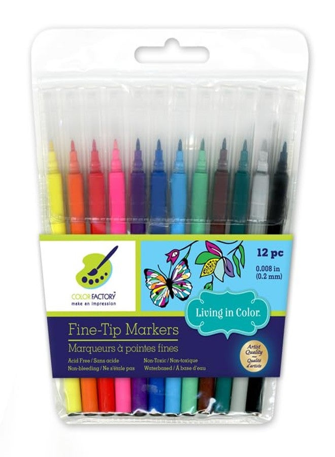 AoneFun Coloring Markers No Bleed - Fine Line Adult Markers Fine Tip Thin for Coloring Books Felt Tip Pens No Bleeding Non Bleeding for Journal Pack of 12 Assorted Colors - Image 2