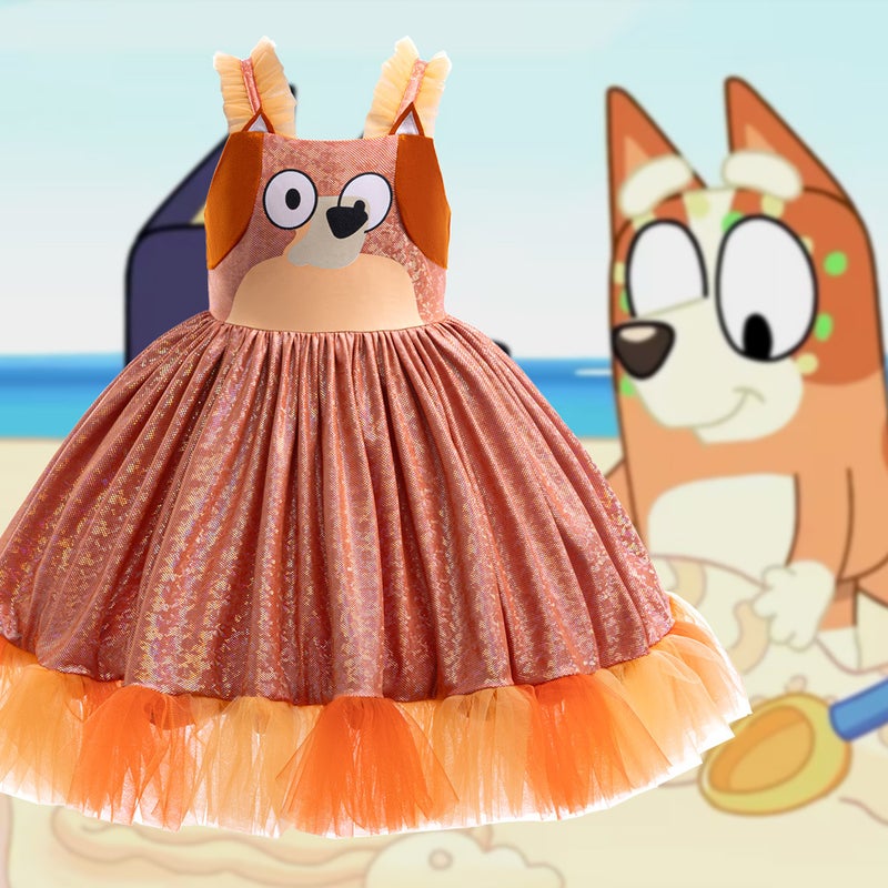 Childrens Cos Bruy Costume Puppy Animated Cartoon dress Role Playing Childrens Puffy Princess Dress Bly01-blue - Image 3